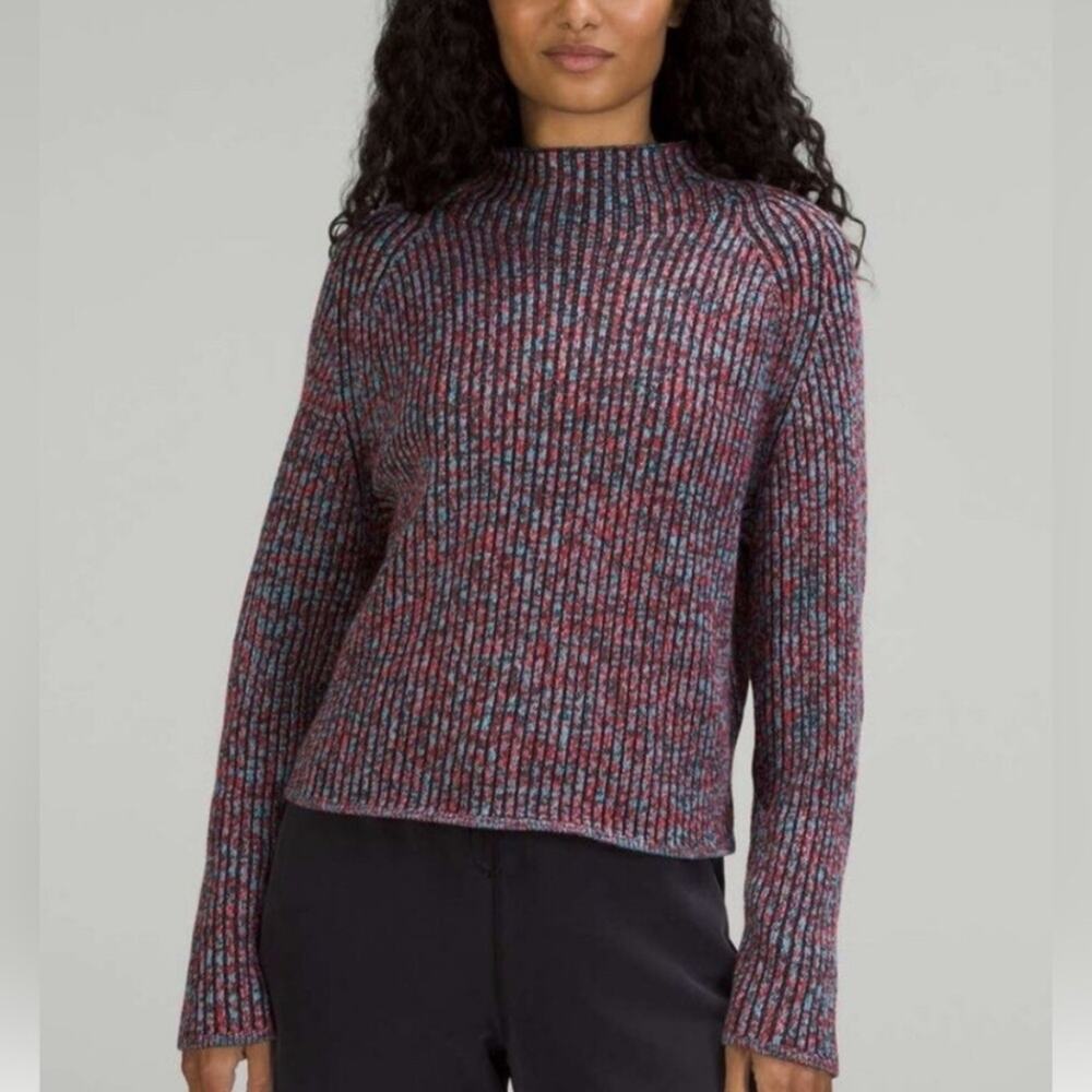 Lululemon size 14 cotton cashmere mock neck knit Multicolor Women's Sweater